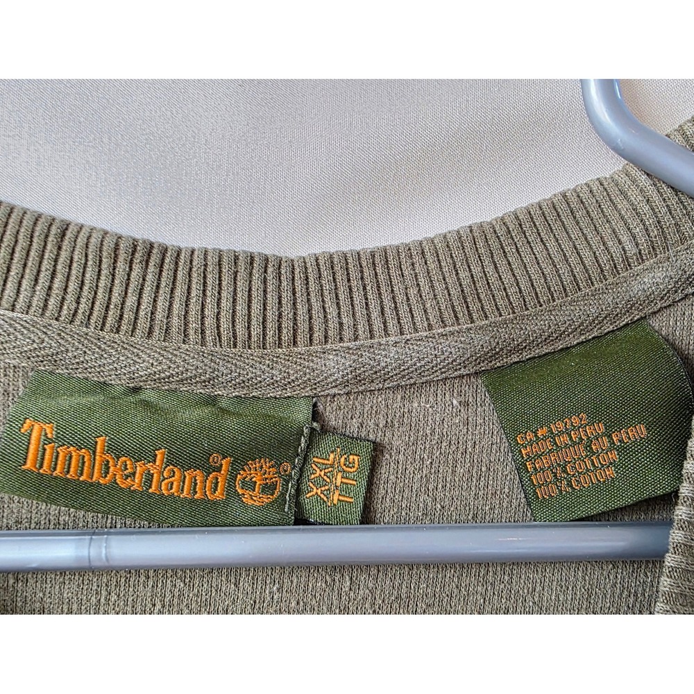 Timberland Boot Company Mens XXL Olive Green Waffle Knit Thermal Long Sleeve - Picture 2 of 5